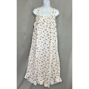 Vtg Adonna Floral Nightgown Chemise Ruffle  Lace Romantic Victorian Medium